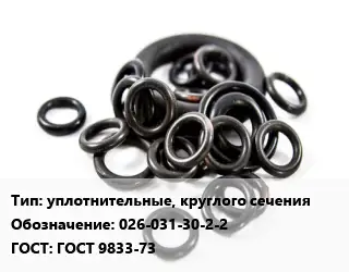 Кольцо РТИ уплотнительные, круглого сечения 026-031-30-2-2 ГОСТ: ГОСТ 9833-73